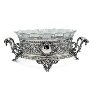 Crystal And Sterling Silver Garden Center, Neo-renaissance Style