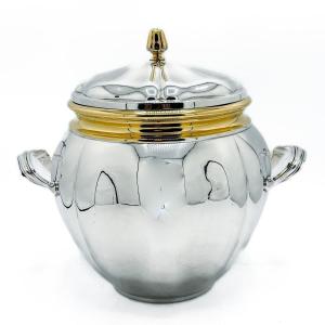 Delheid, Double Champagne Bucket And Ice Bucket 925/1000 Sterling Silver.  