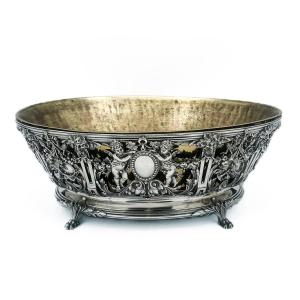 Large Centerpiece In 950/1000 Sterling Silver