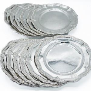 12 Sterling Silver Plates. Exceptional By Paul Crespin London 1783