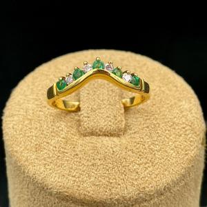 Emerald And Diamond Diadem Ring