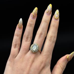 Late 18th Century Ring Set In Its Center With An Important Rose-cut Diamond