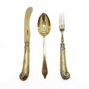 Silver-gilt Dessert Service For 12 People (36p) – Sheffield, 1892 – Harrison Brothers & Ho