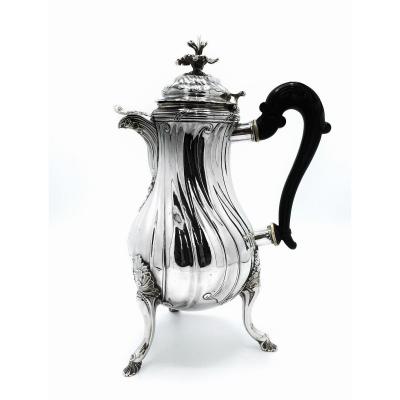 18th Century Belgian Silver Coffee Maker, Louis XV Period