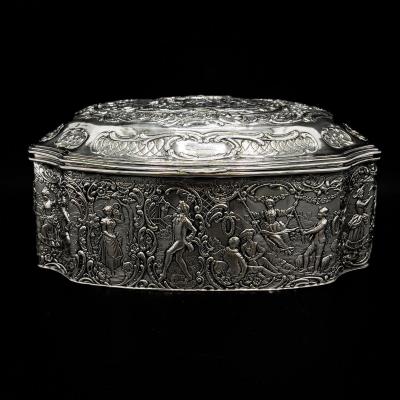 Large Biscuit Box In German Sterling Silver 800/1000