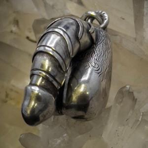 Rarissime Pendentif, Phallus Articulé En Argent Russe