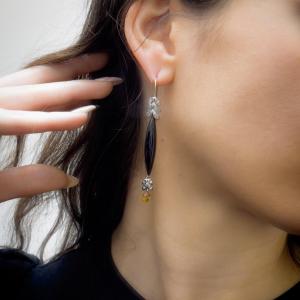 Pair Of Earrings In 18k White Gold, Diamonds