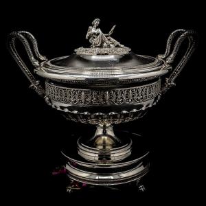 Soup Tureen In Sterling Silver 800/1000