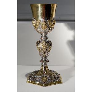Splendid Chalice 18th In Silver, Vermeil And Gold