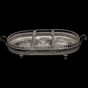 Crystal And Sterling Silver 950/1000 Sweets Dish
