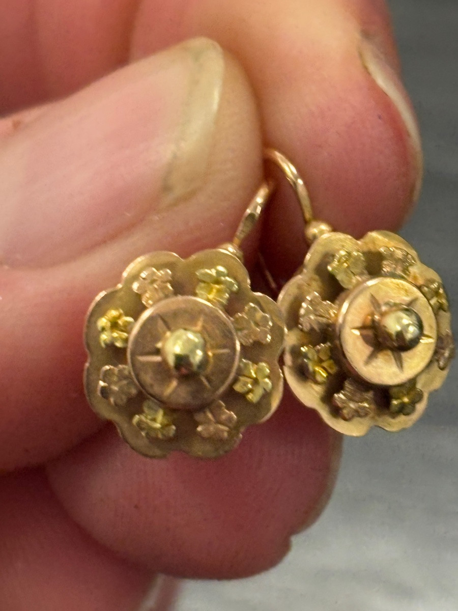 Paire de boucles d’oreilles «dormeuses » en or 18 carats femme-photo-2