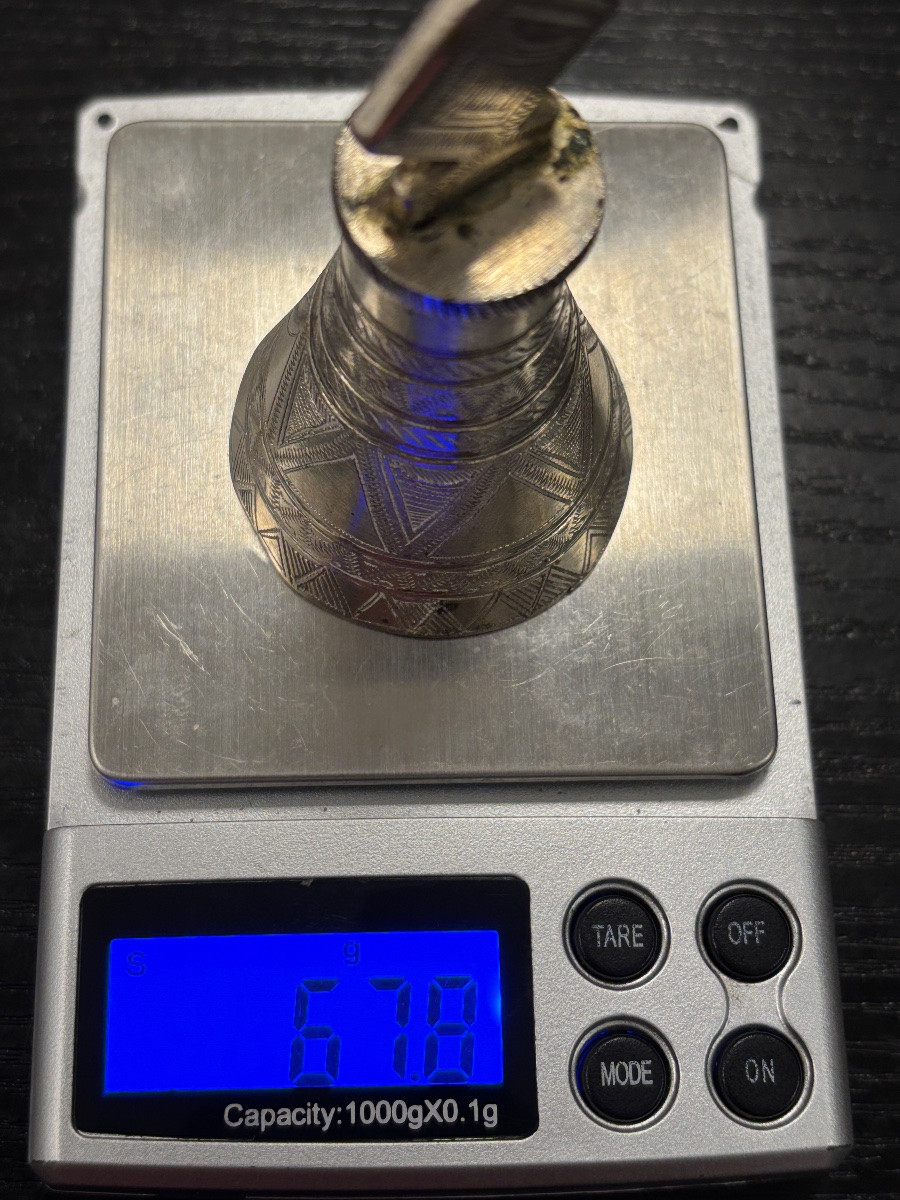 Small, Finely Engraved Solid Silver Service Bell -photo-4