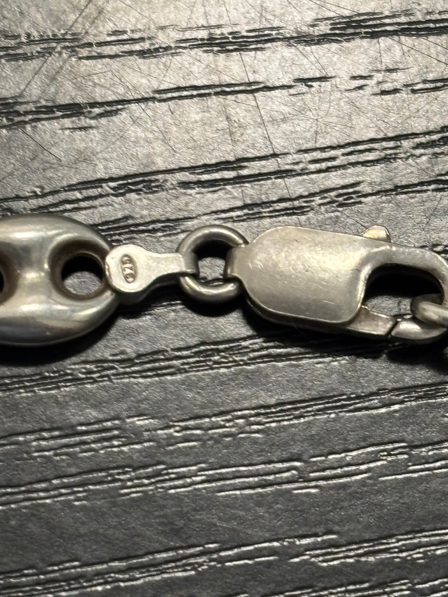 Collier «grains de café » en argent massif mixte -photo-4