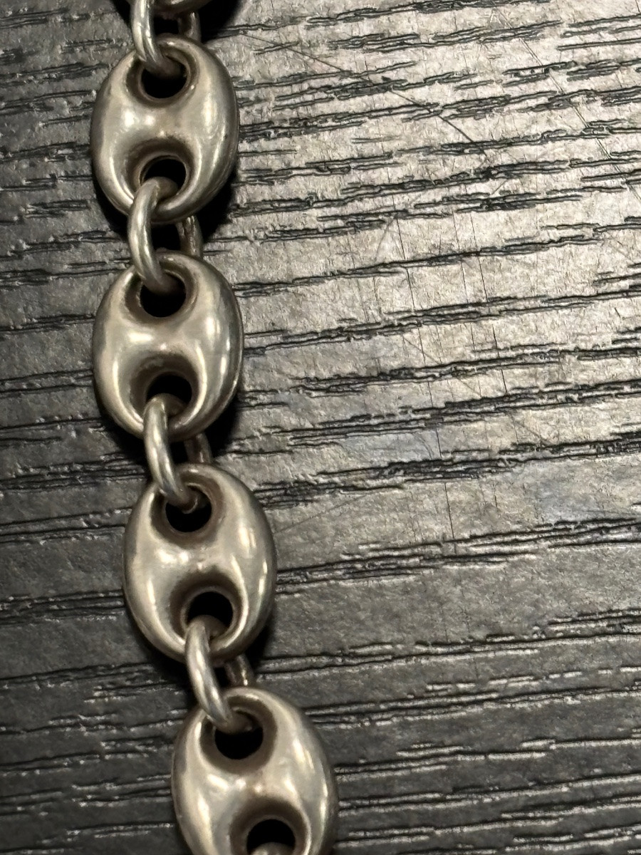 Collier «grains de café » en argent massif mixte -photo-1