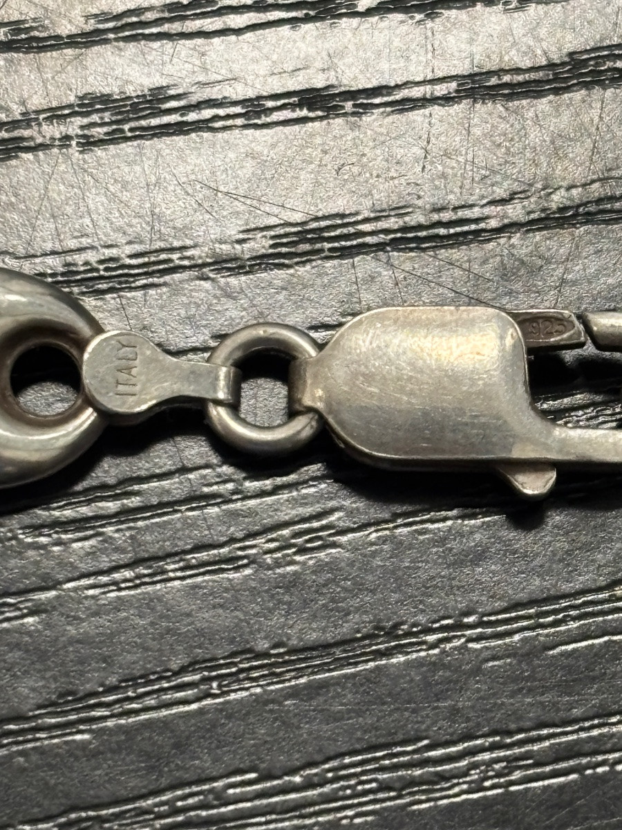 Collier «grains de café » en argent massif mixte -photo-2