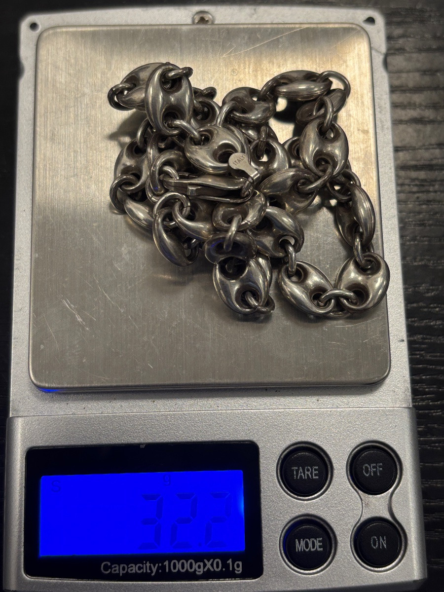 Collier «grains de café » en argent massif mixte -photo-5