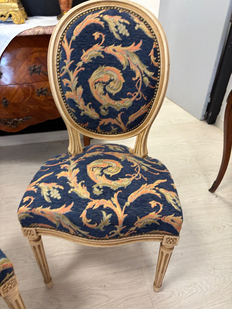 Fauteuil tapissier Voltaire avec son tabouret -photo-1