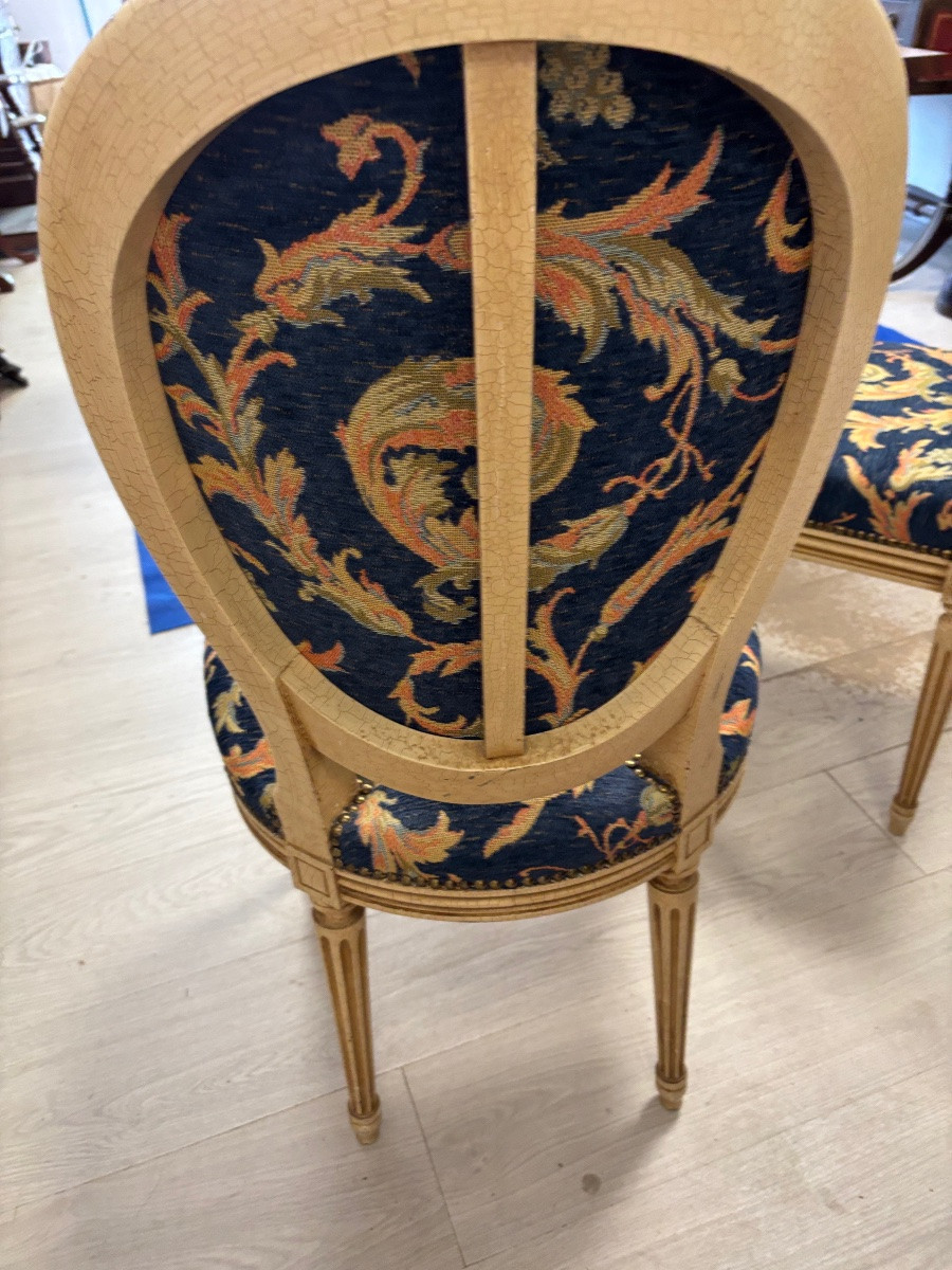 Fauteuil tapissier Voltaire avec son tabouret -photo-2