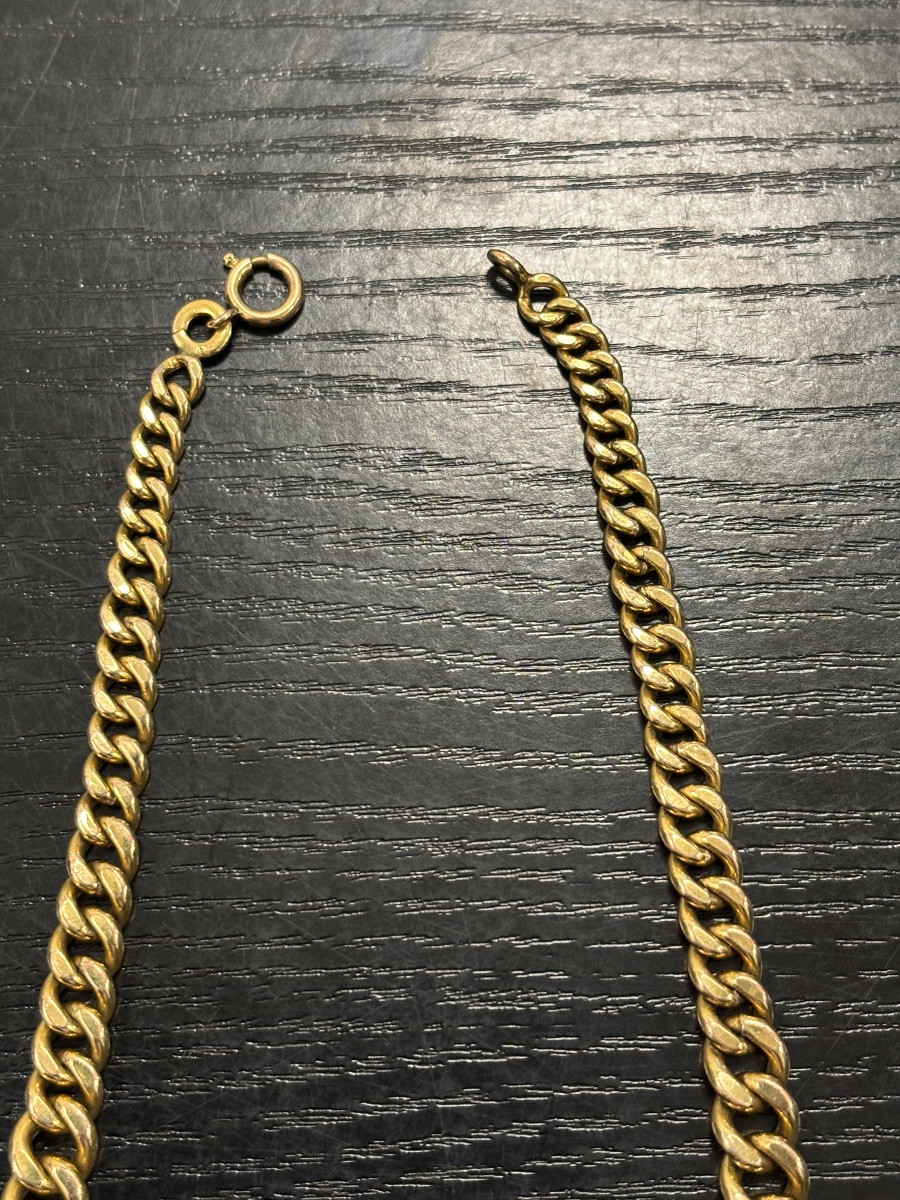 Collier mailles «cubaines » en plaqué or femme-photo-2