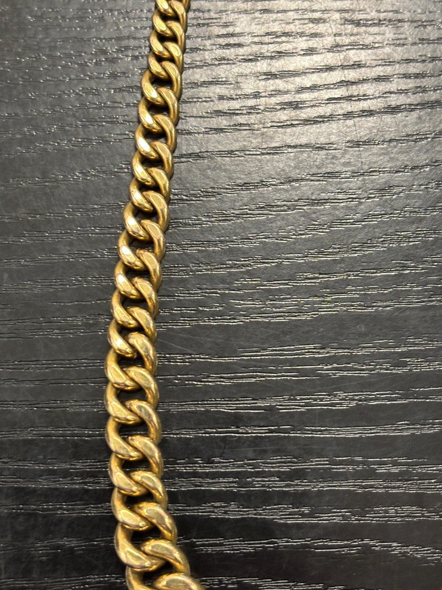 Collier mailles «cubaines » en plaqué or femme-photo-1