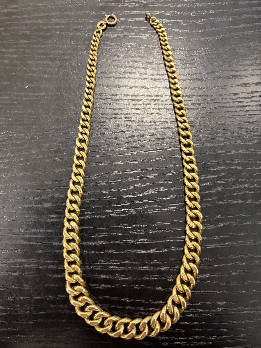 Collier mailles «cubaines » en plaqué or femme