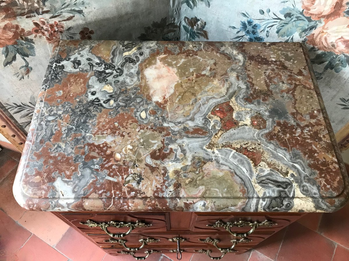 Petite Commode Noyer XVIIIe époque Louis XV-photo-3