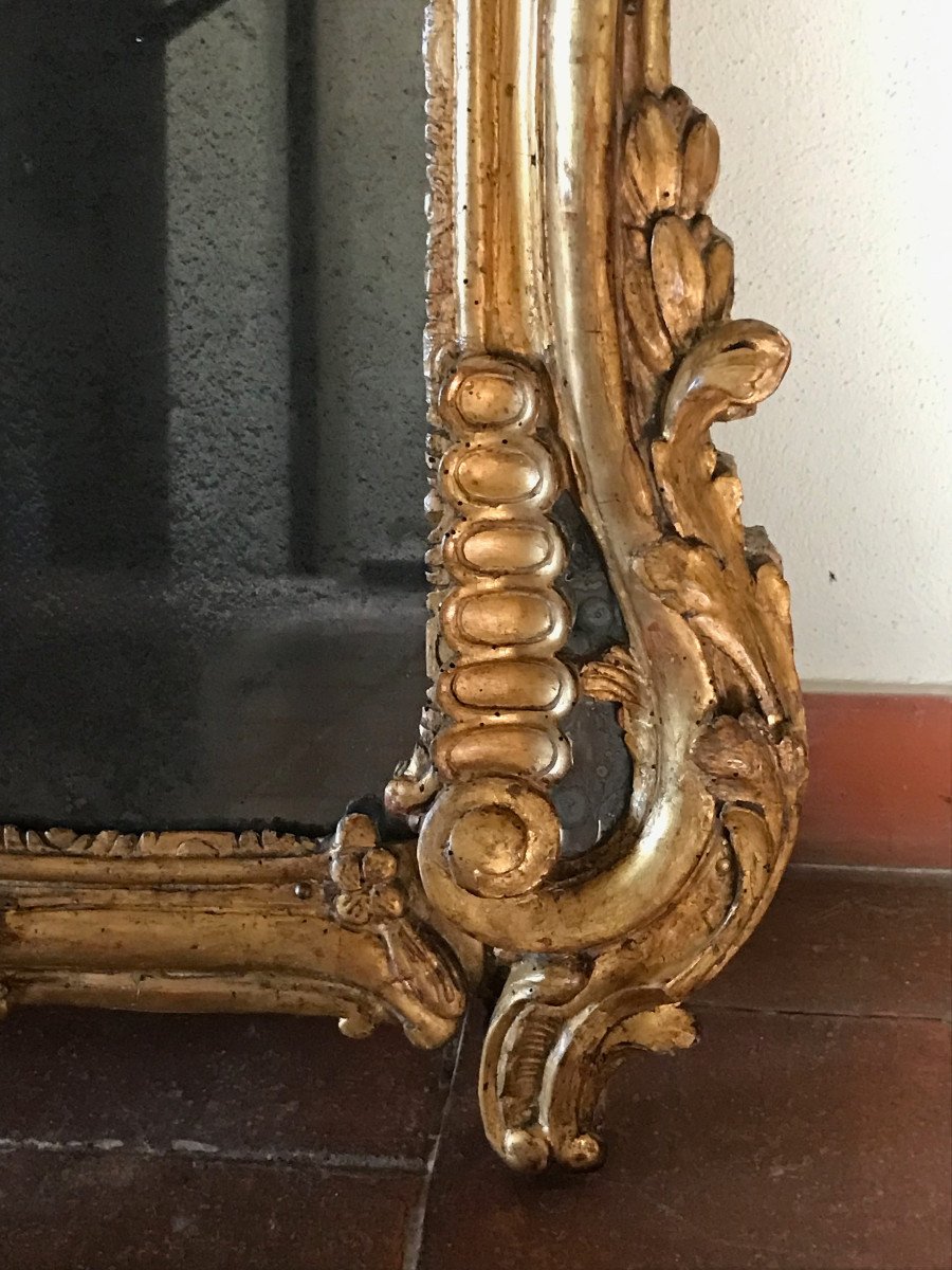 Large Gilt Wood Mirror18th Period Late Regency Early Louis XV-photo-5
