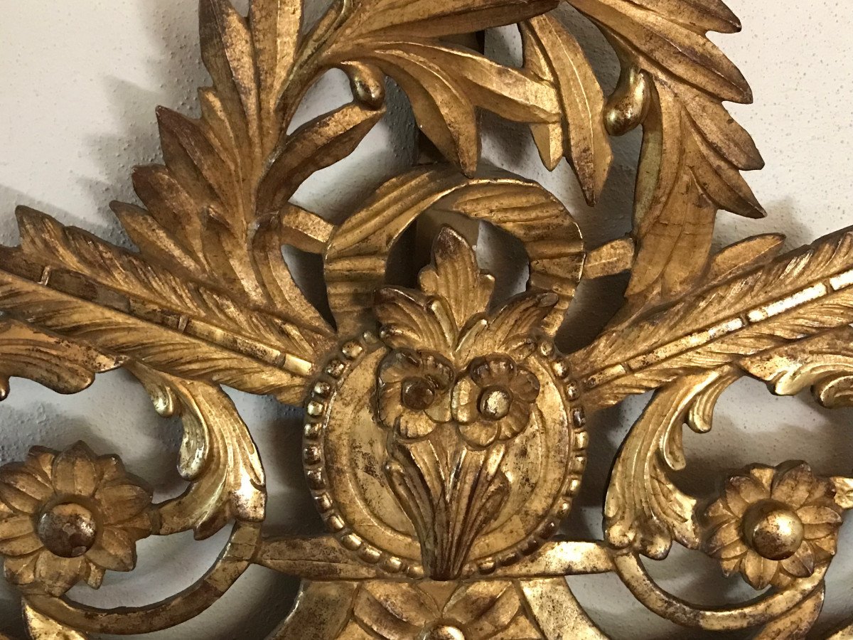 Large Gilded Wood Mirror Louis 16 Period Late 18th Century-photo-2