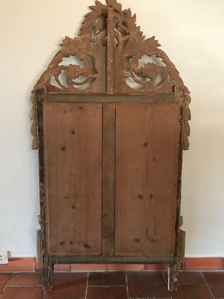 Large Gilded Wood Mirror Louis 16 Period Late 18th Century-photo-6