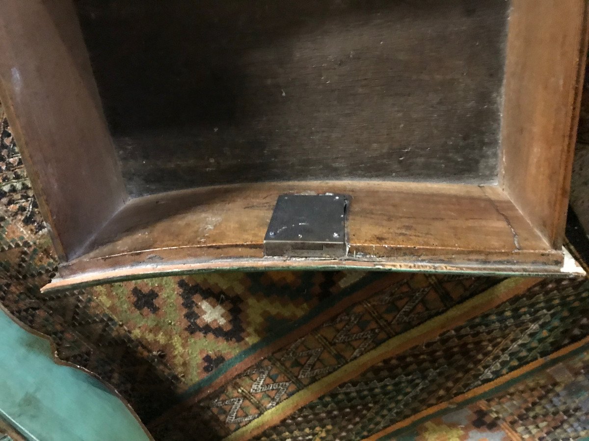 Commode d'époque Louis XV En Chêne peint laqué vert céladon-photo-5