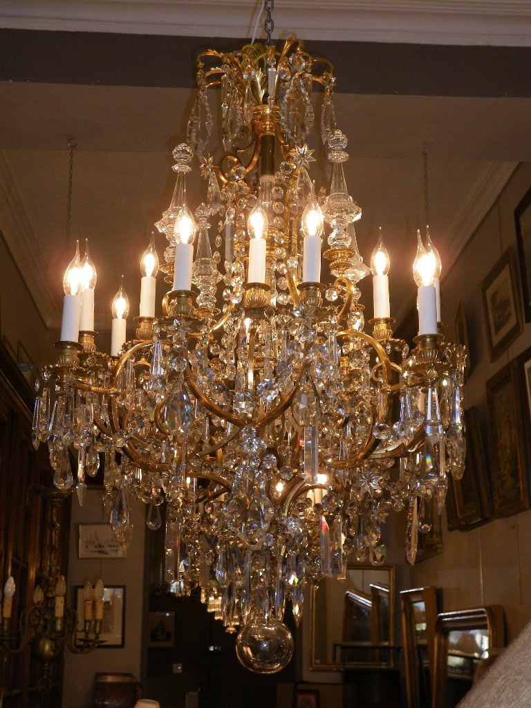Chandelier Napoleon III Signed Victor Paillard-photo-5