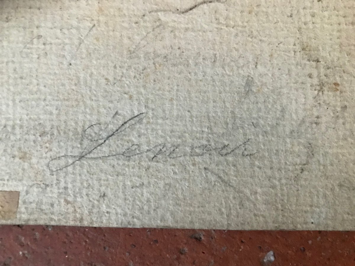 Drawing Attributed To Jean-charles Frontier 18th Century-photo-3