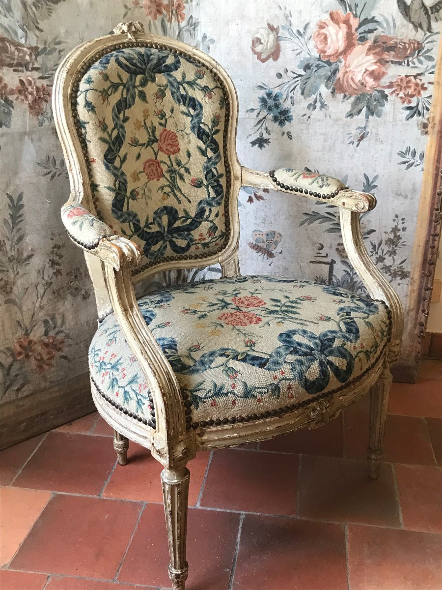 Pair Of Louis XVI Period Armchairs, Provence, 18th Century-photo-2
