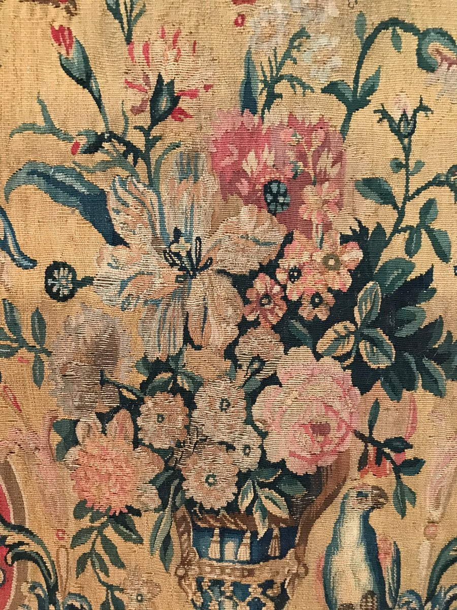 Panneau De Tapisserie De Beauvais Encadré XVIIIe d'époque Louis XIV -photo-4