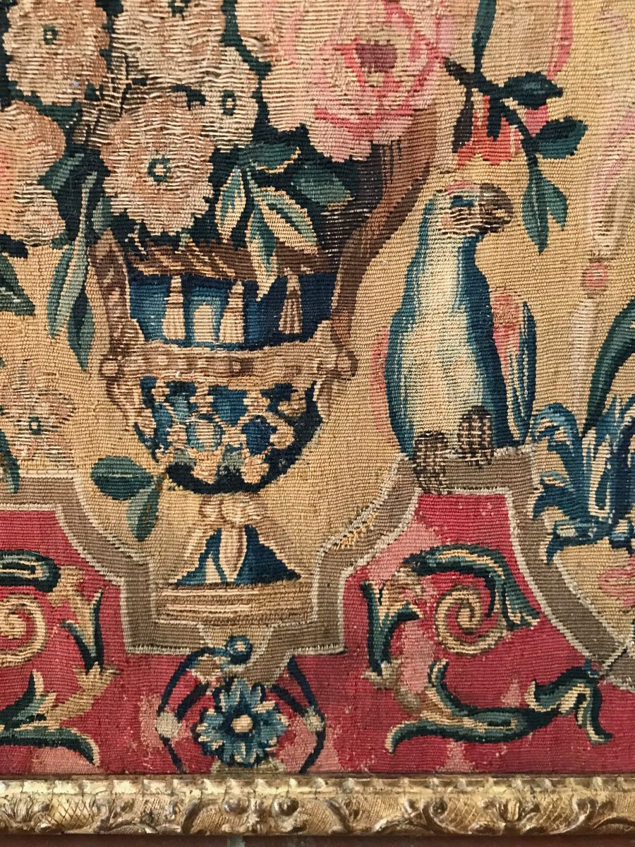 Panneau De Tapisserie De Beauvais Encadré XVIIIe d'époque Louis XIV -photo-2