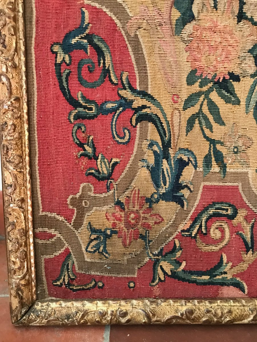 Panneau De Tapisserie De Beauvais Encadré XVIIIe d'époque Louis XIV -photo-5