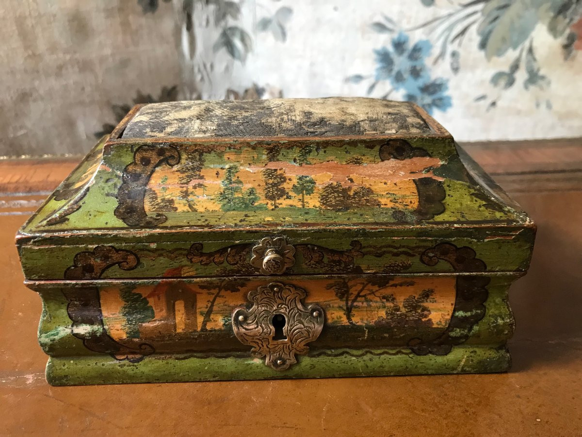 Coffret ou boite à couture XVIIIe d'époque Louis XV-photo-4