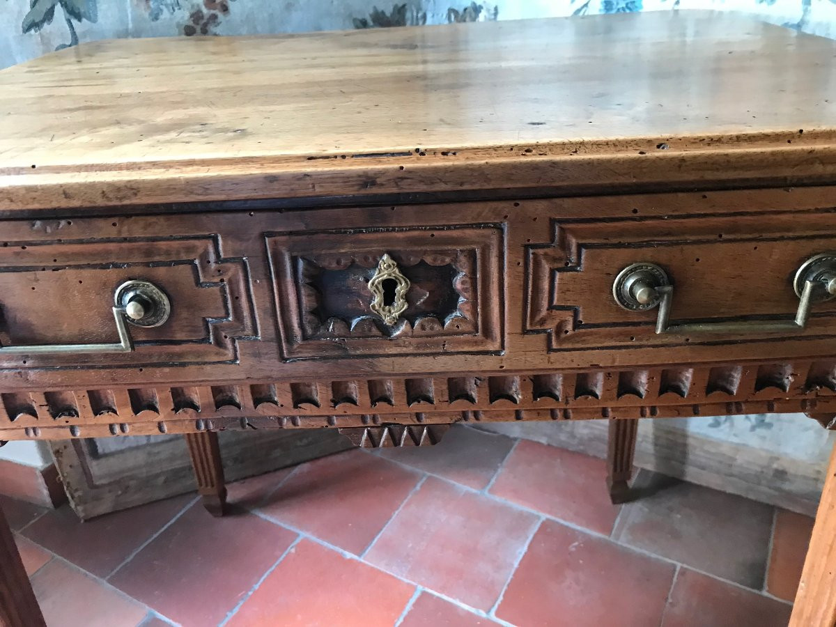 Late 18th Century Fruitwood Side Table-photo-7
