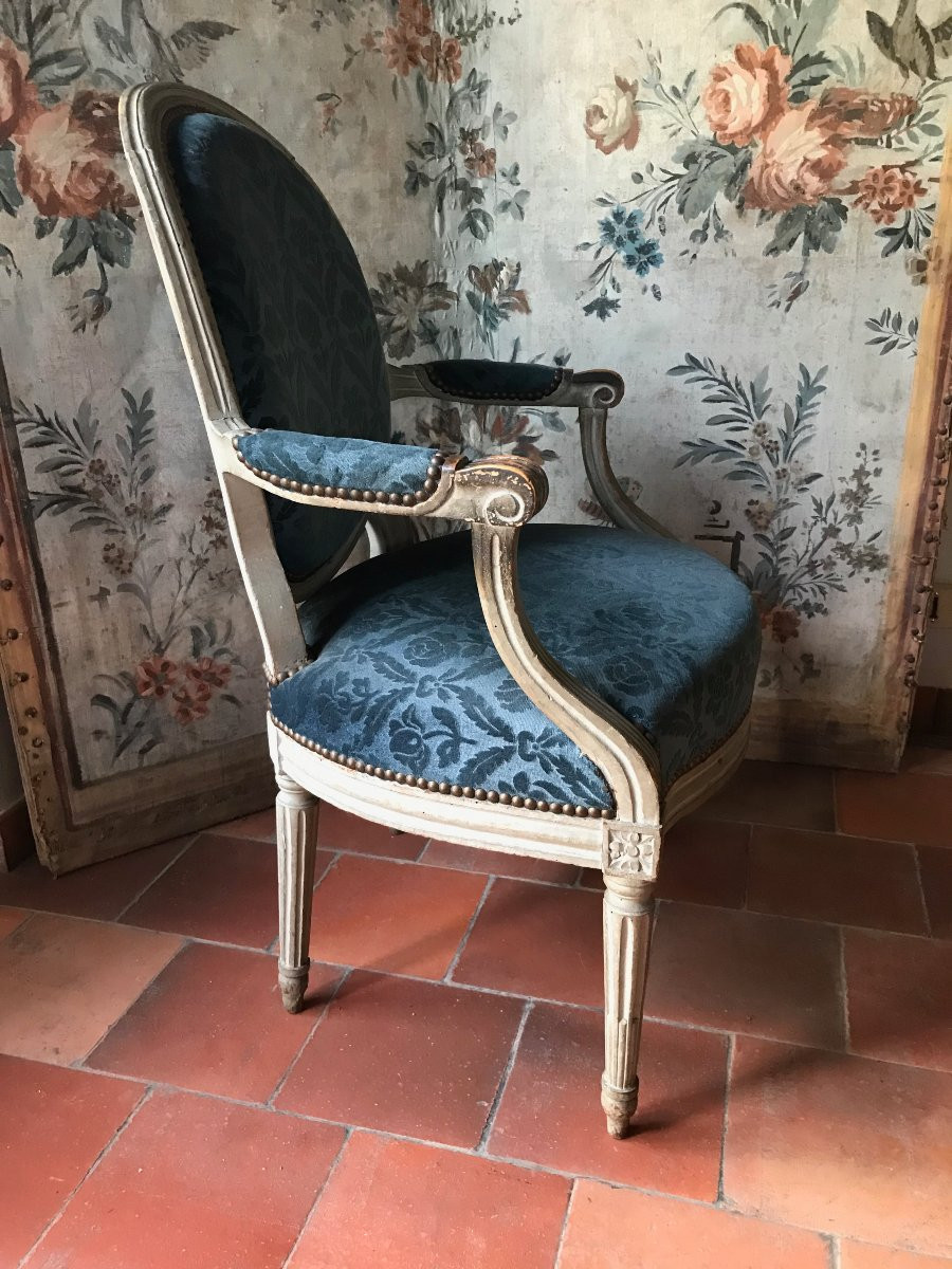 Set Of 4 Louis XVI Armchairs, 18th Century-photo-3