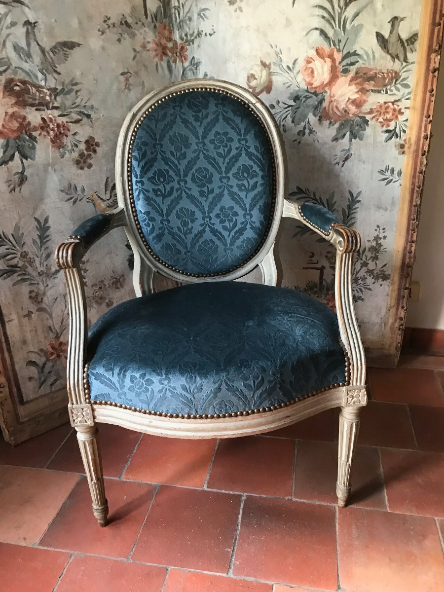 Set Of 4 Louis XVI Armchairs, 18th Century-photo-3