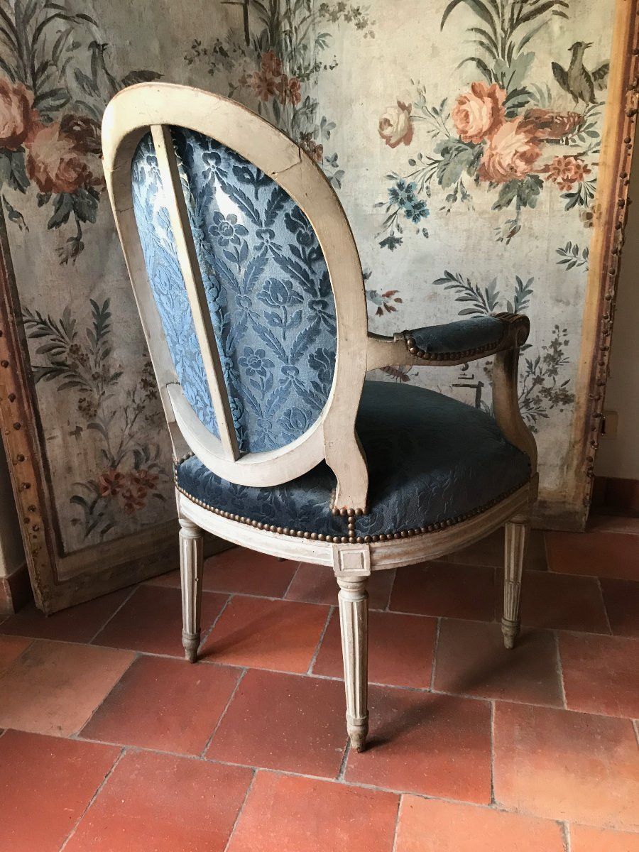 Set Of 4 Louis XVI Armchairs, 18th Century-photo-4