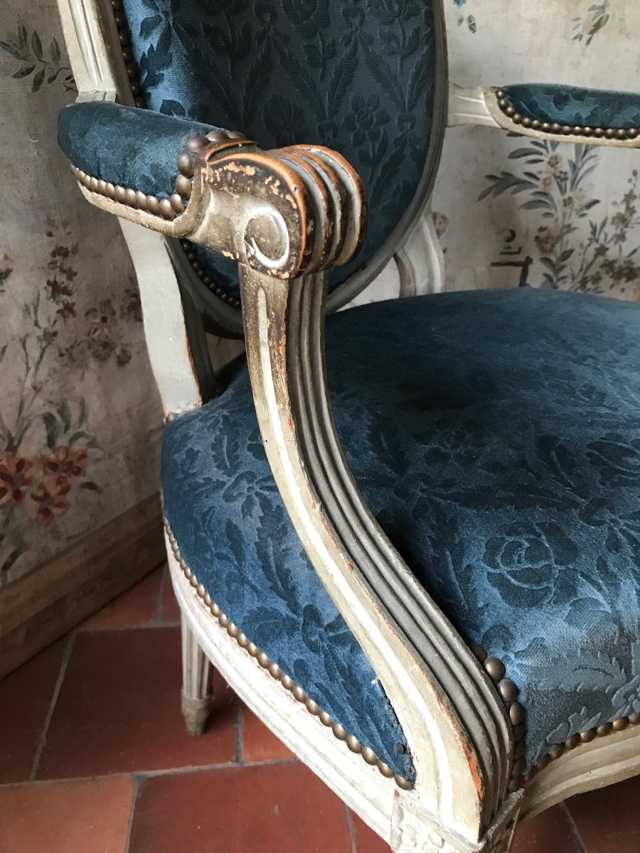 Set Of 4 Louis XVI Armchairs, 18th Century-photo-6