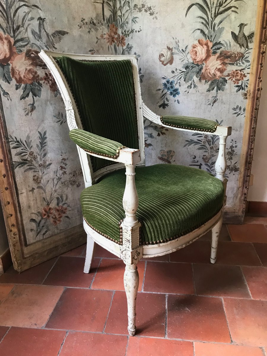 Paire de fauteuils d'époque Directoire Fin XVIIIe-photo-2