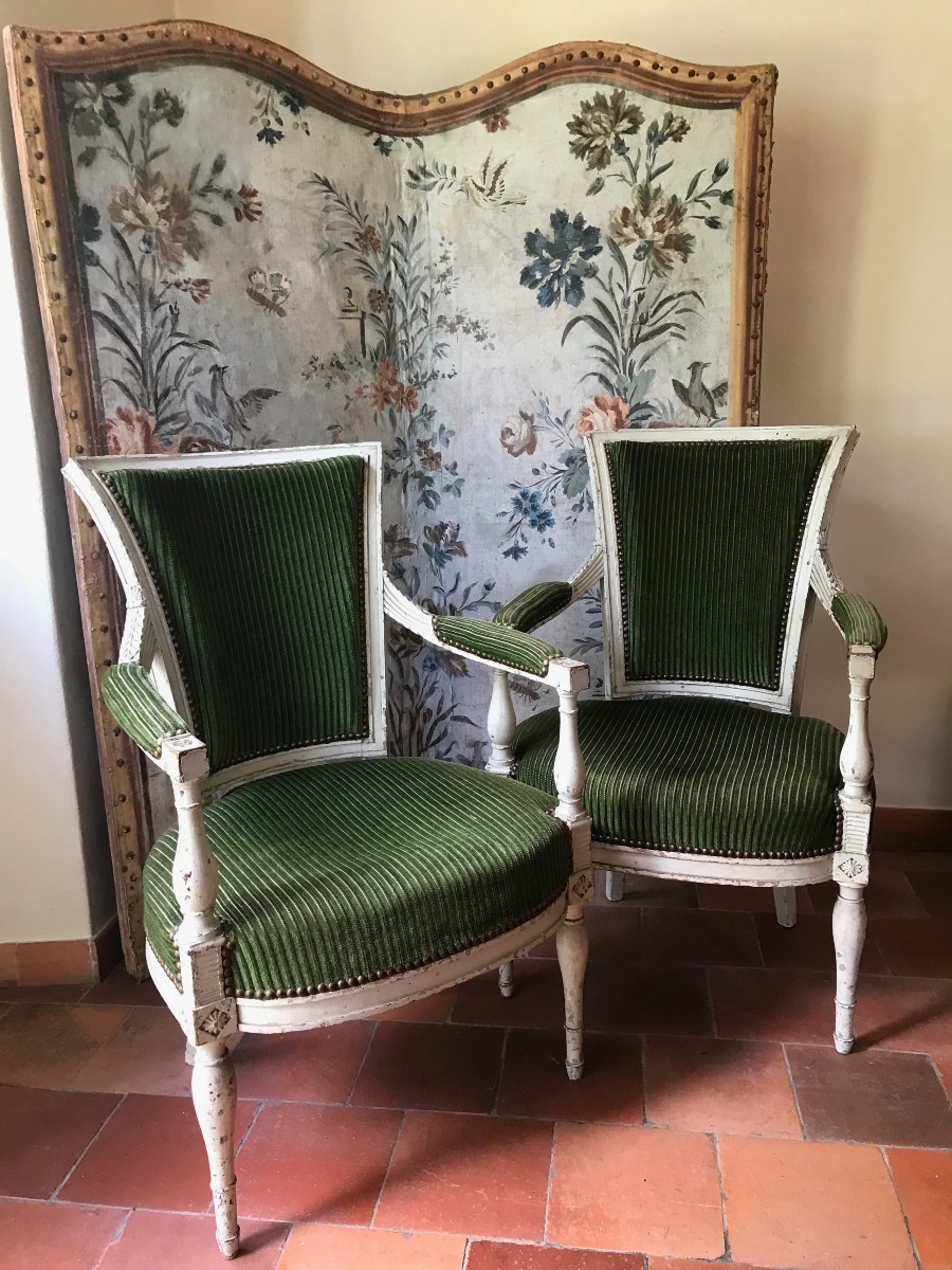 Paire de fauteuils d'époque Directoire Fin XVIIIe