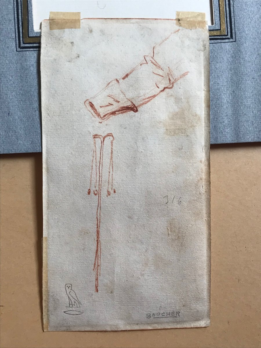 Dessin sanguine Turc par Charles Parrocel préparatoire Ambassade 1721-photo-4