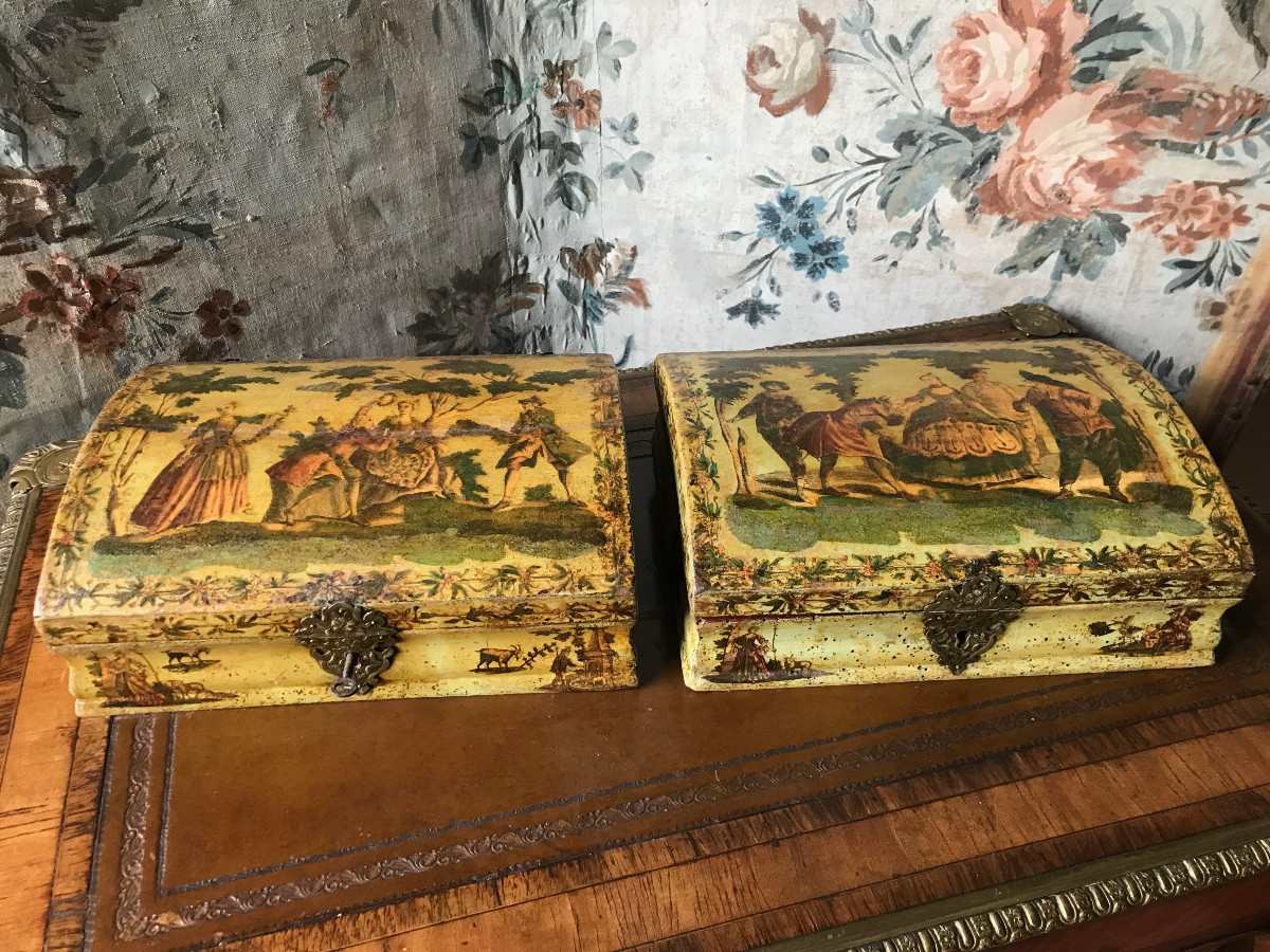 Pair Of 18th-century Wig Boxes Or Cases