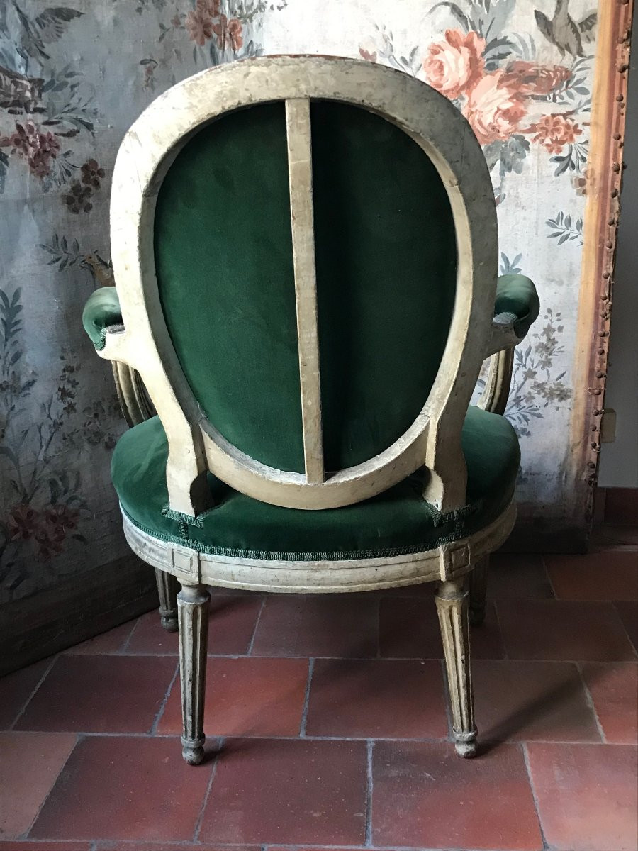 Pair Of Louis XVI Period Armchairs, Late 18th Century-photo-5