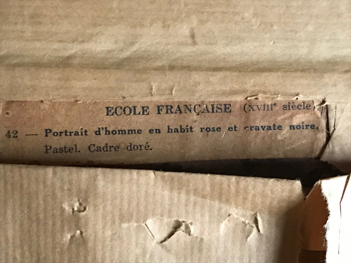 Pastel, 18th Century, Portrait Of A Man Framed By Jean-martial Fredou (1710-1795)-photo-4