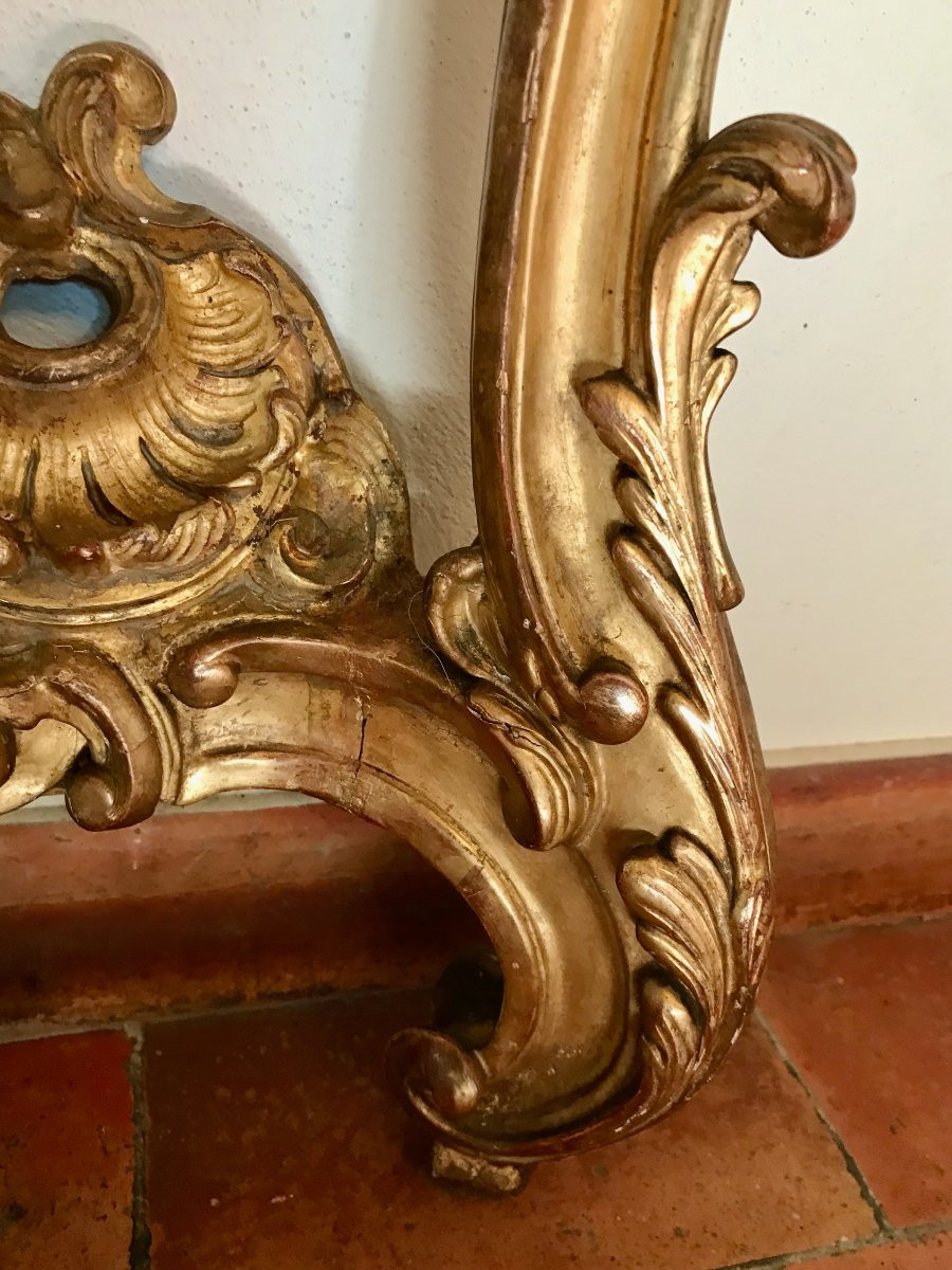 Giltwood Console Table, 18th Century, Louis XV Period-photo-4