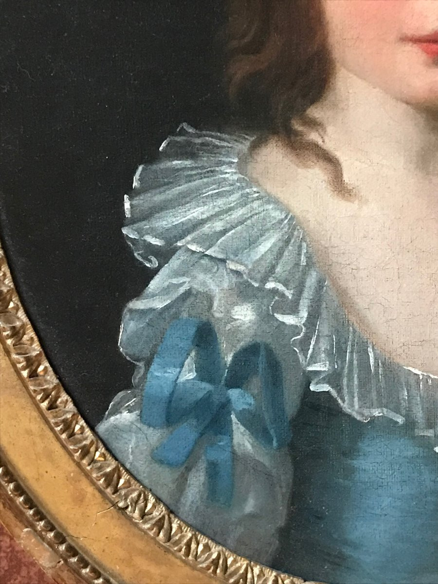 Portrait d'enfant XVIIIe cadre estampillé -photo-4